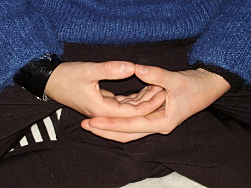 Hand position for shi-nè meditation
